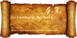 Goldenberg Norbert névjegykártya